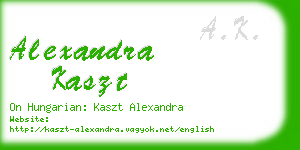 alexandra kaszt business card